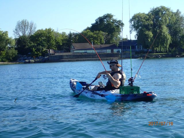 Fish on! Shallow Erie bassin'